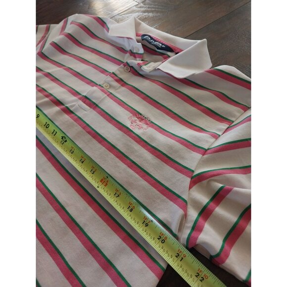 Polo Golf Ralph Lauren Green Pink White Striped Spring Island Logo Mens Sz L - Picture 7 of 9